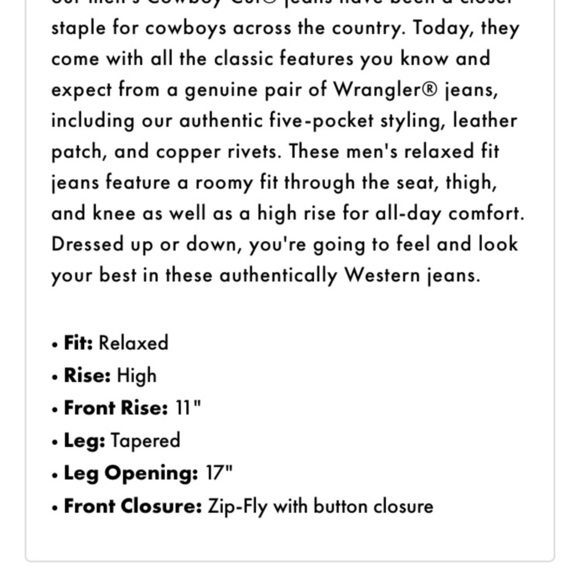 WRANGLER 31 COWBOY CUT 100% COTTON JEANS SIZE 35/34 - Picture 8 of 11